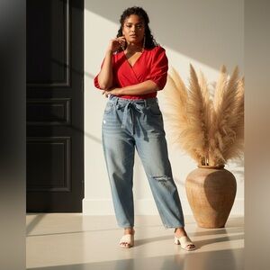 Womens Universal Thread Stylish Blue Distressed Jeans 22